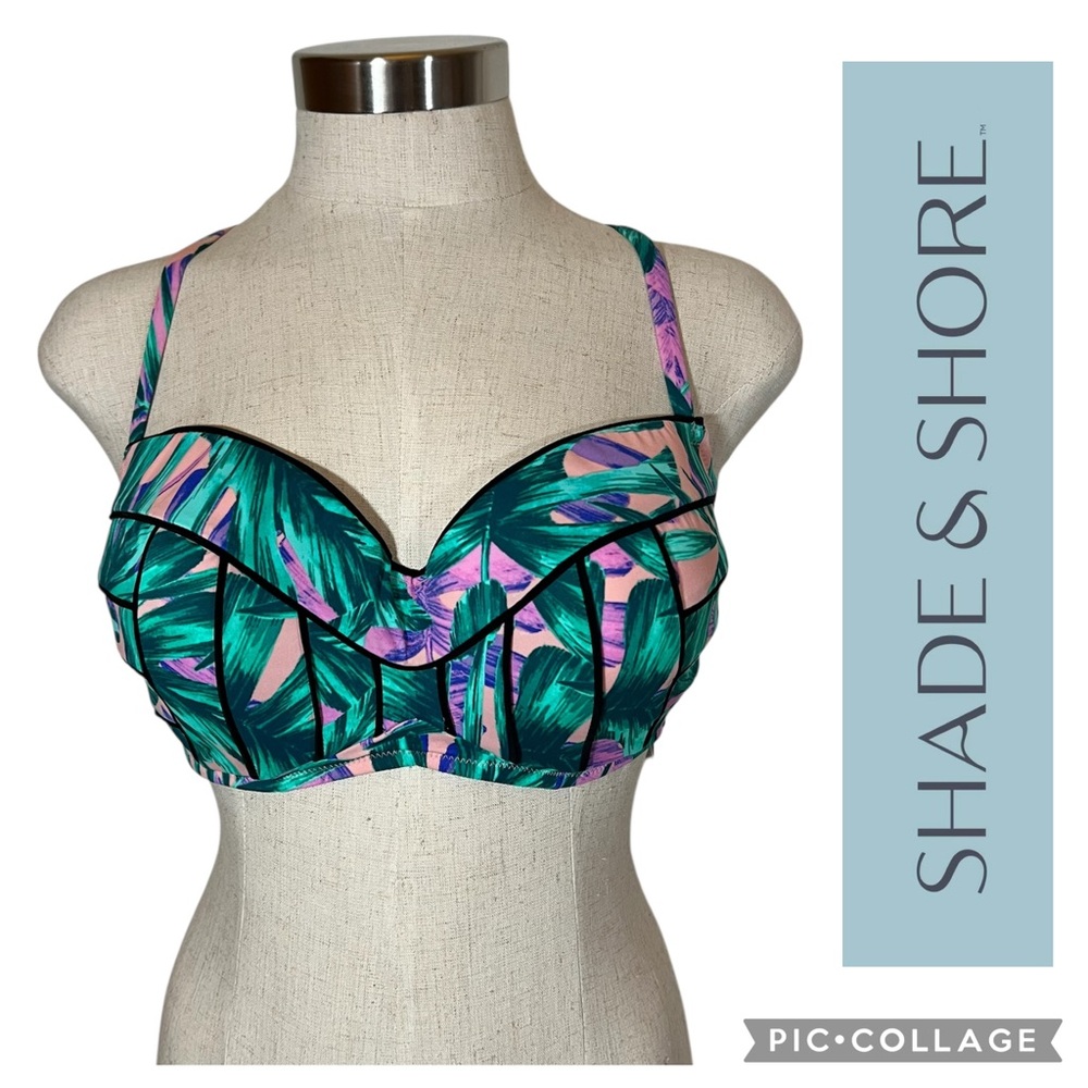 Shade & Shore Tropical Bikini Top NWT